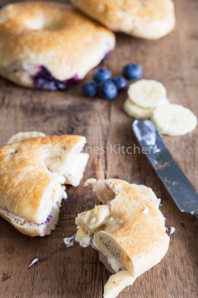 Bagels with fruit