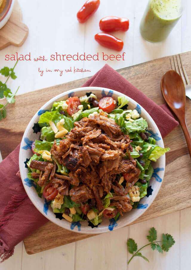 Salad with shredded beef | insimoneskitchen.com
