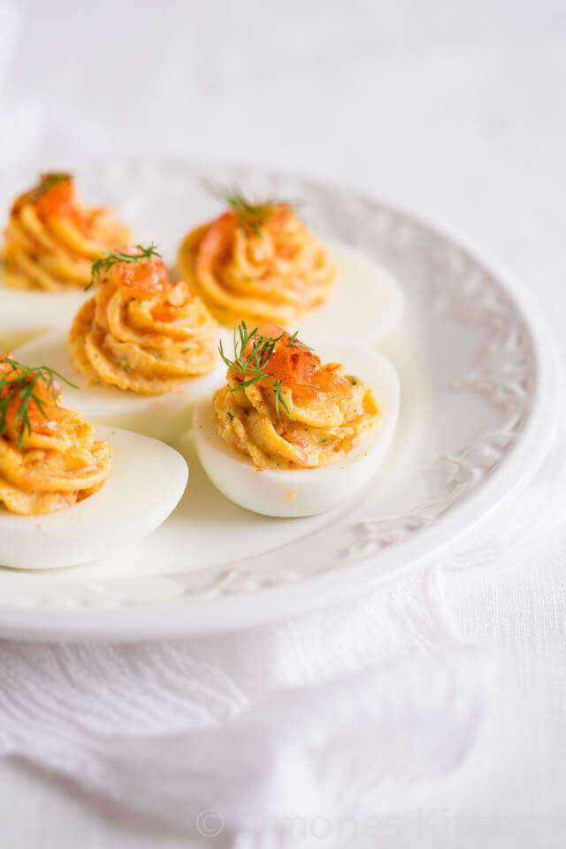 Deviled eggs with salmon | insimoneskitchen.com