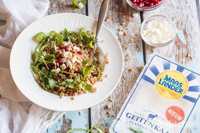 Farro salad with goat cheese and fig date vinegar | insimoneskitchen.com