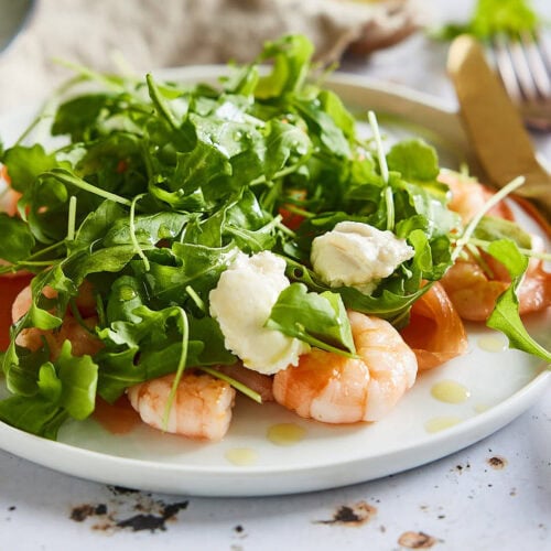 Smoked salmon and prawns