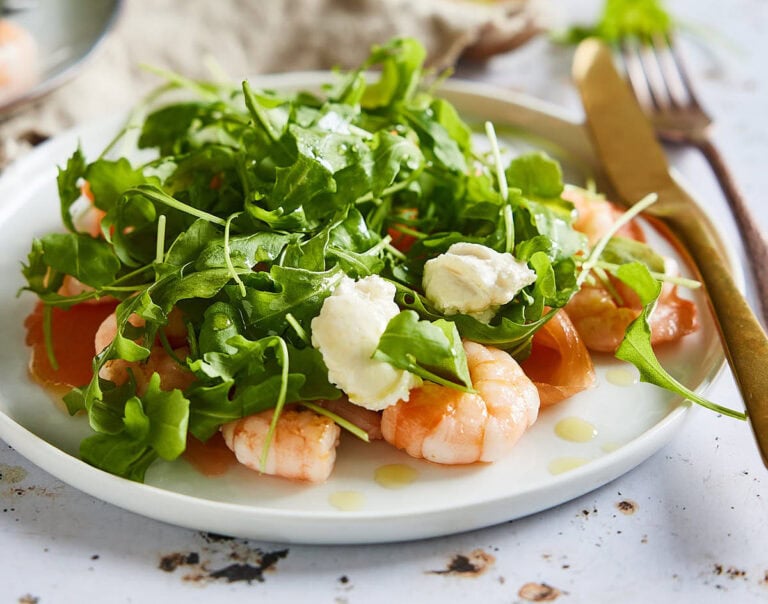 Smoked salmon and prawns