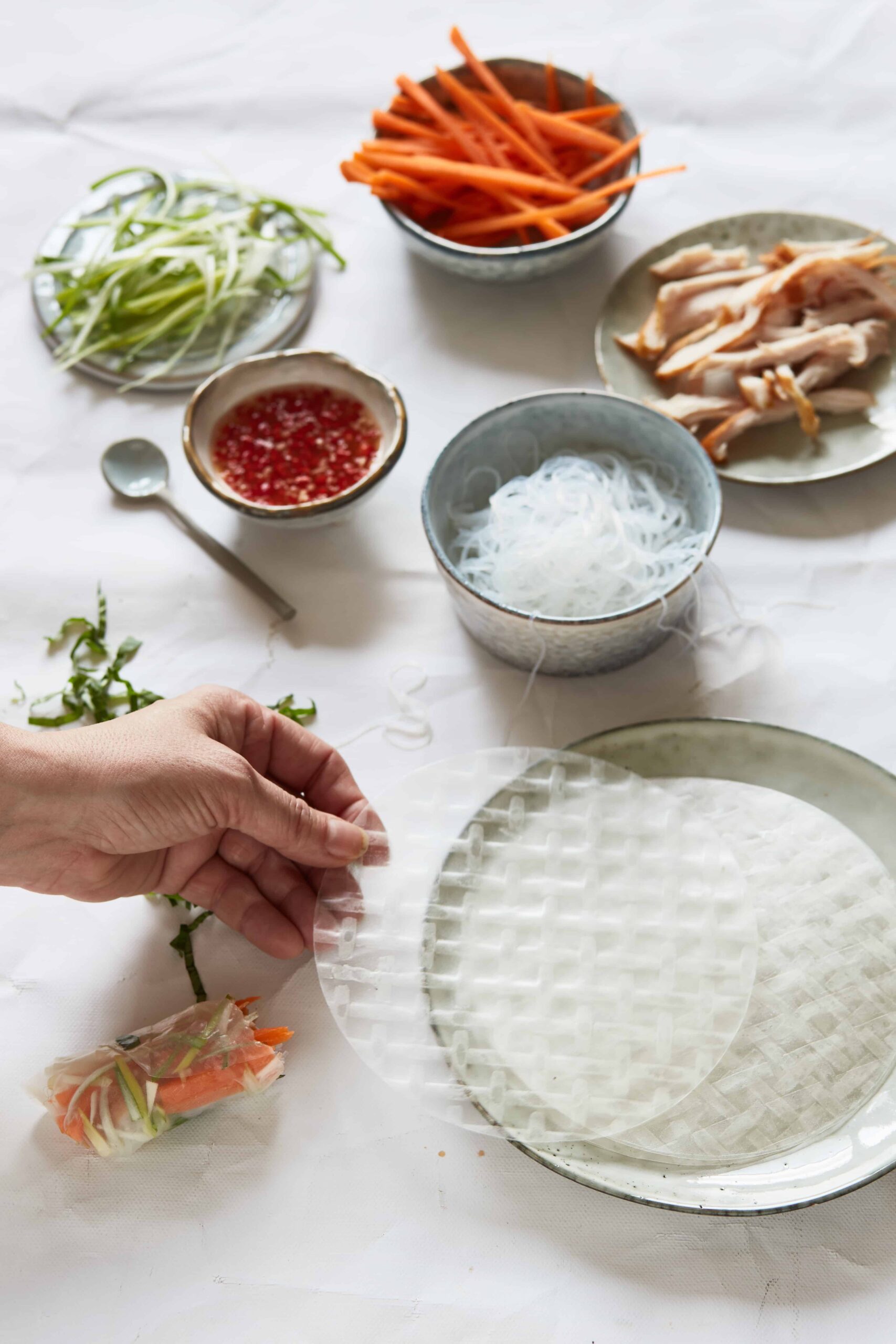 Ingredients for Vietnamese springrolls