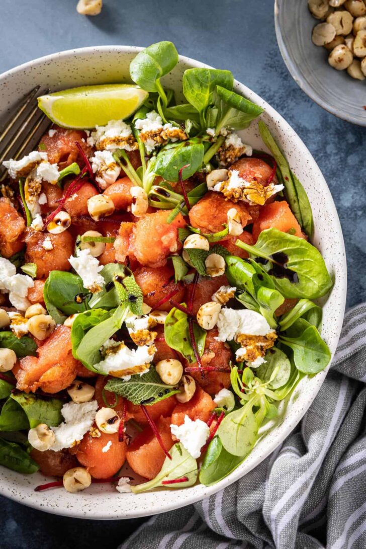 Watermelon salad with feta