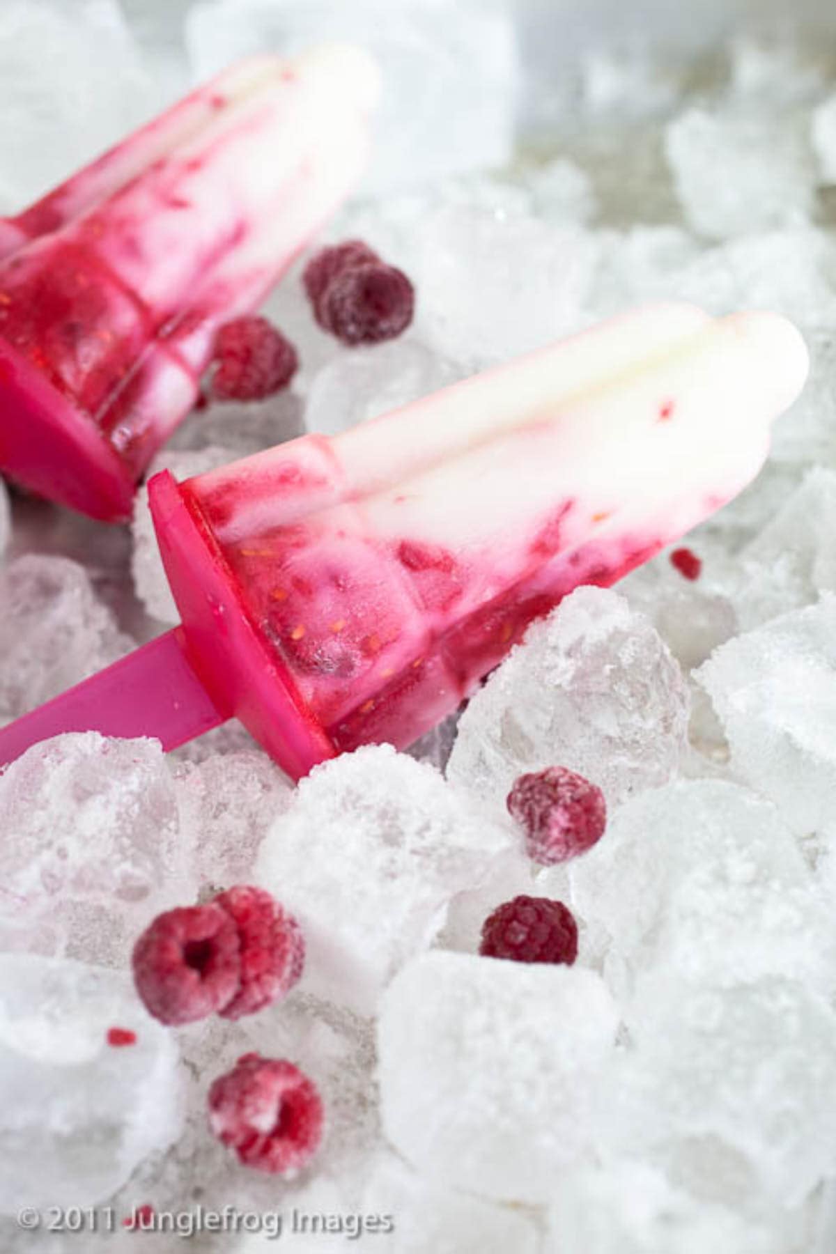 Raspberry yogurt popsicles