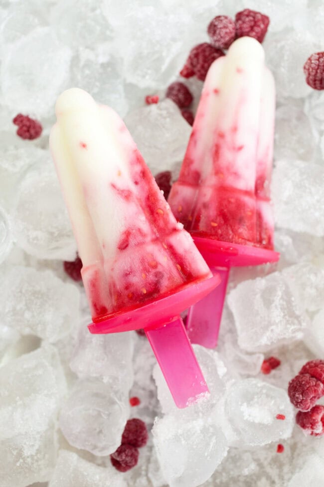 Raspberry Yogurt Popsicles