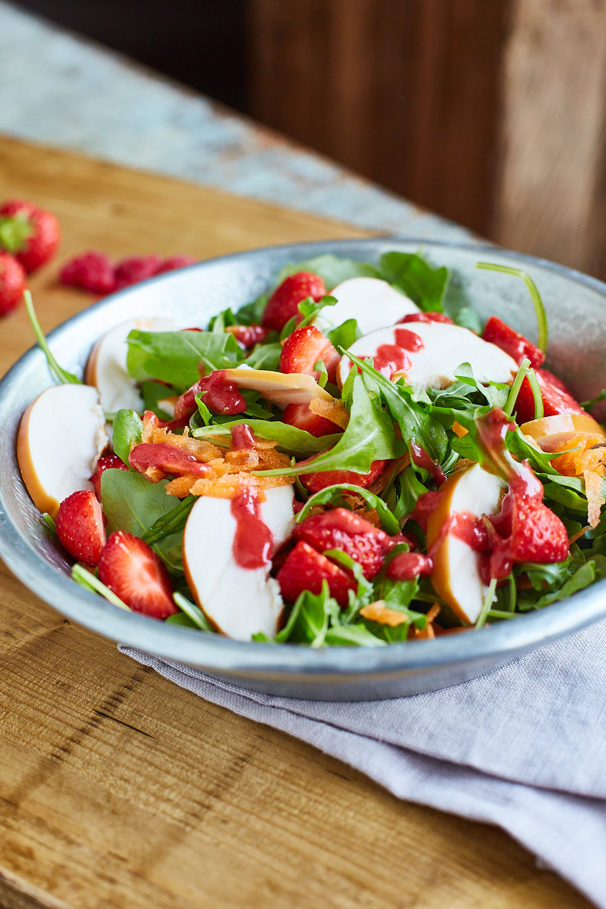 Strawberry salad with chicken
