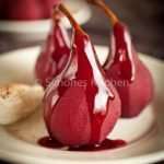 slow cooked poached pears