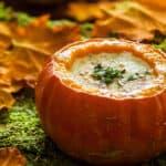 Roasted pumpkin soup with parmesan