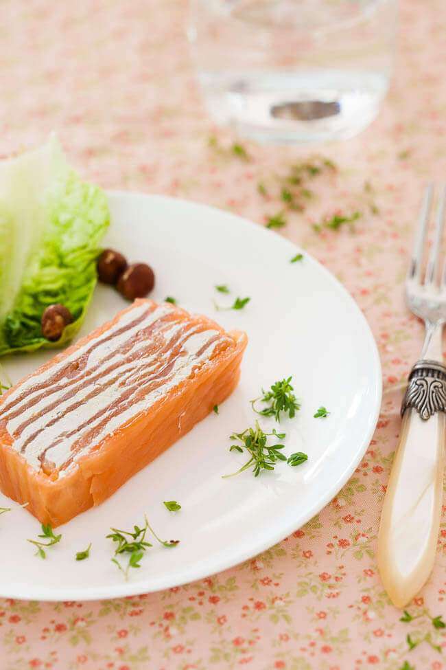 Salmon terrine with anchovies butter | insimoneskitchen.com