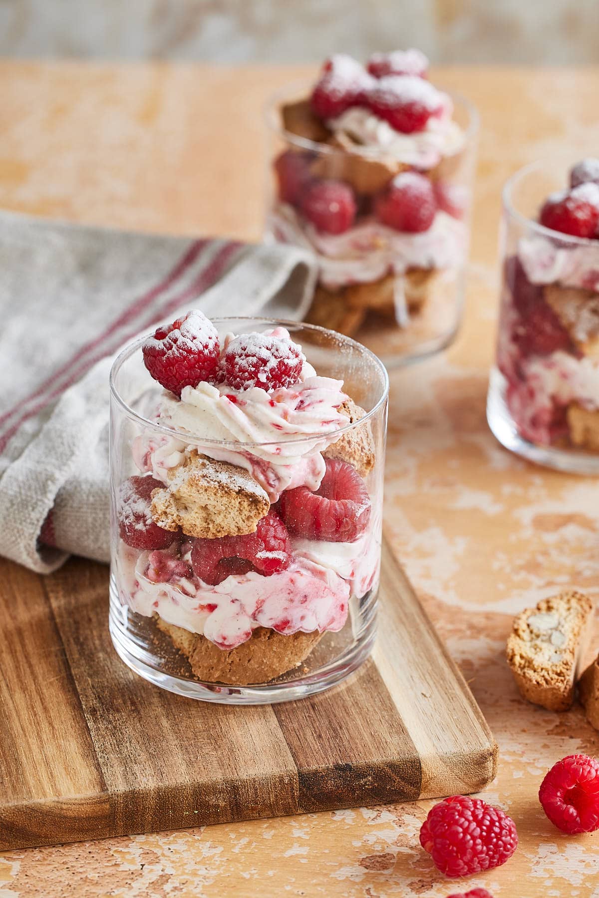 Mascarpone dessert with raspberries