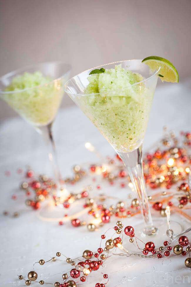 Tequila granita with mint