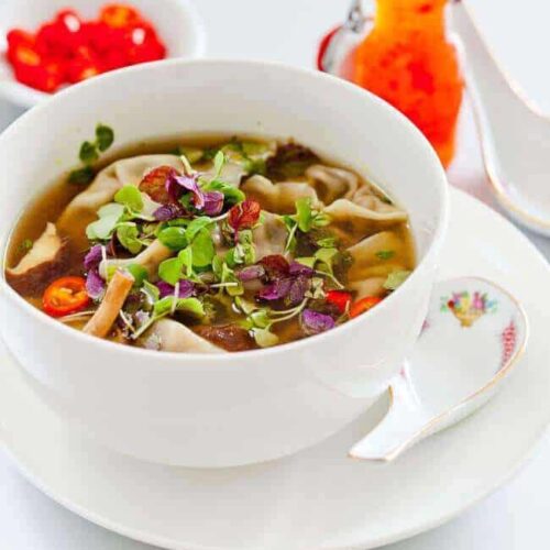 Mushroom and shiitake dumplings