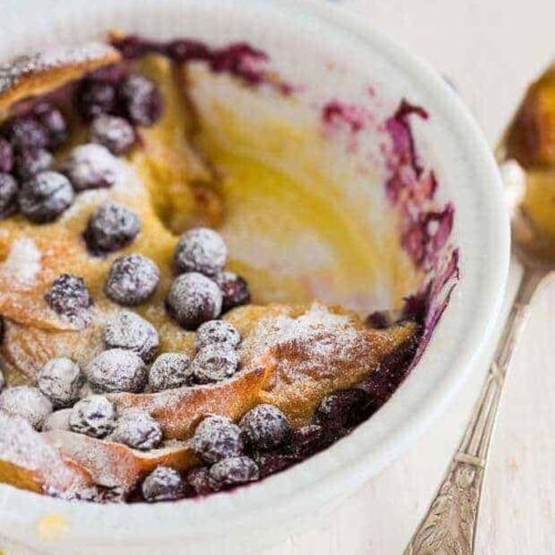 Bread pudding with lemon curd