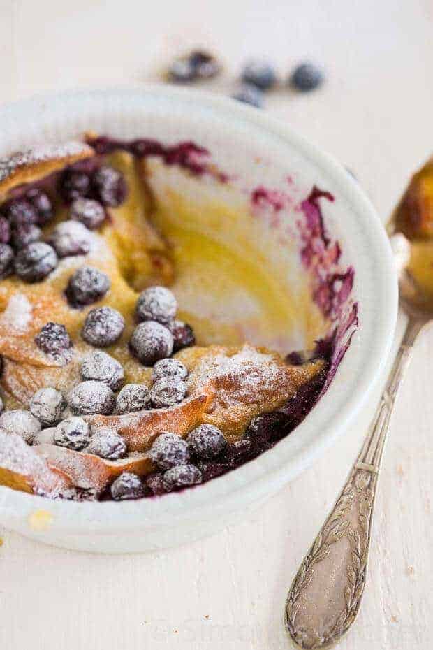 Bread pudding with lemon curd