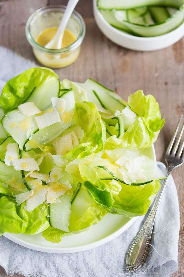 Lettuce and cucumbersalad