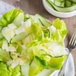Butter cup lettuce and cucumber salad