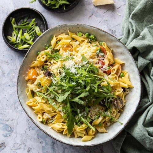 pasta salad with chorizo