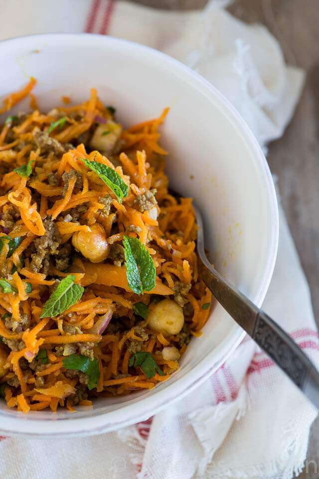 Whole30 carrot salad with ground beef | insimoneskitchen.com