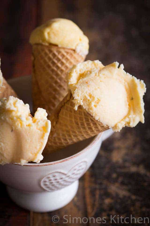 mango ice cream with condensed milk