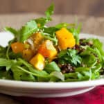 Roasted butternut squash salad with lentils