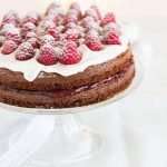 Double layered chocolate raspberry cake | insimoneskitchen.com