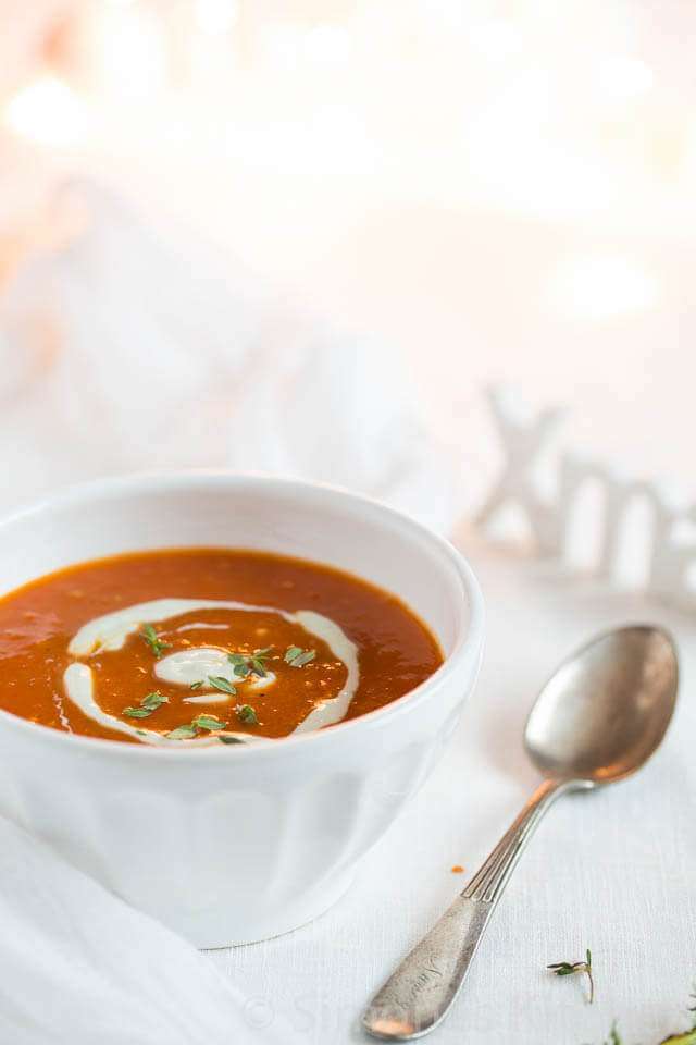 tomato soup with gorgonzola