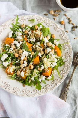 Pearl couscous salad with roasted pumpkin