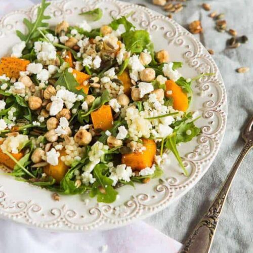 Roasted pumpkin with pearl couscous