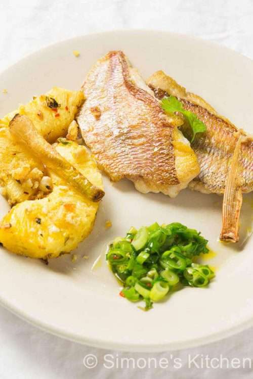 Red snapper with spring onion salad | insimoneskitchen.com