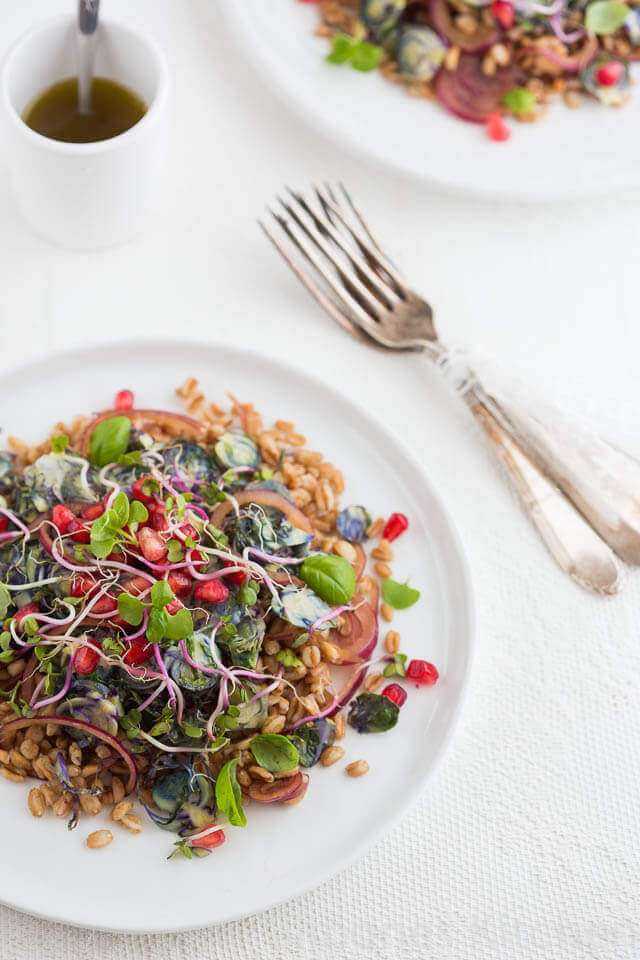 Salad with farro and brussels sprouts | insimoneskitchen.com
