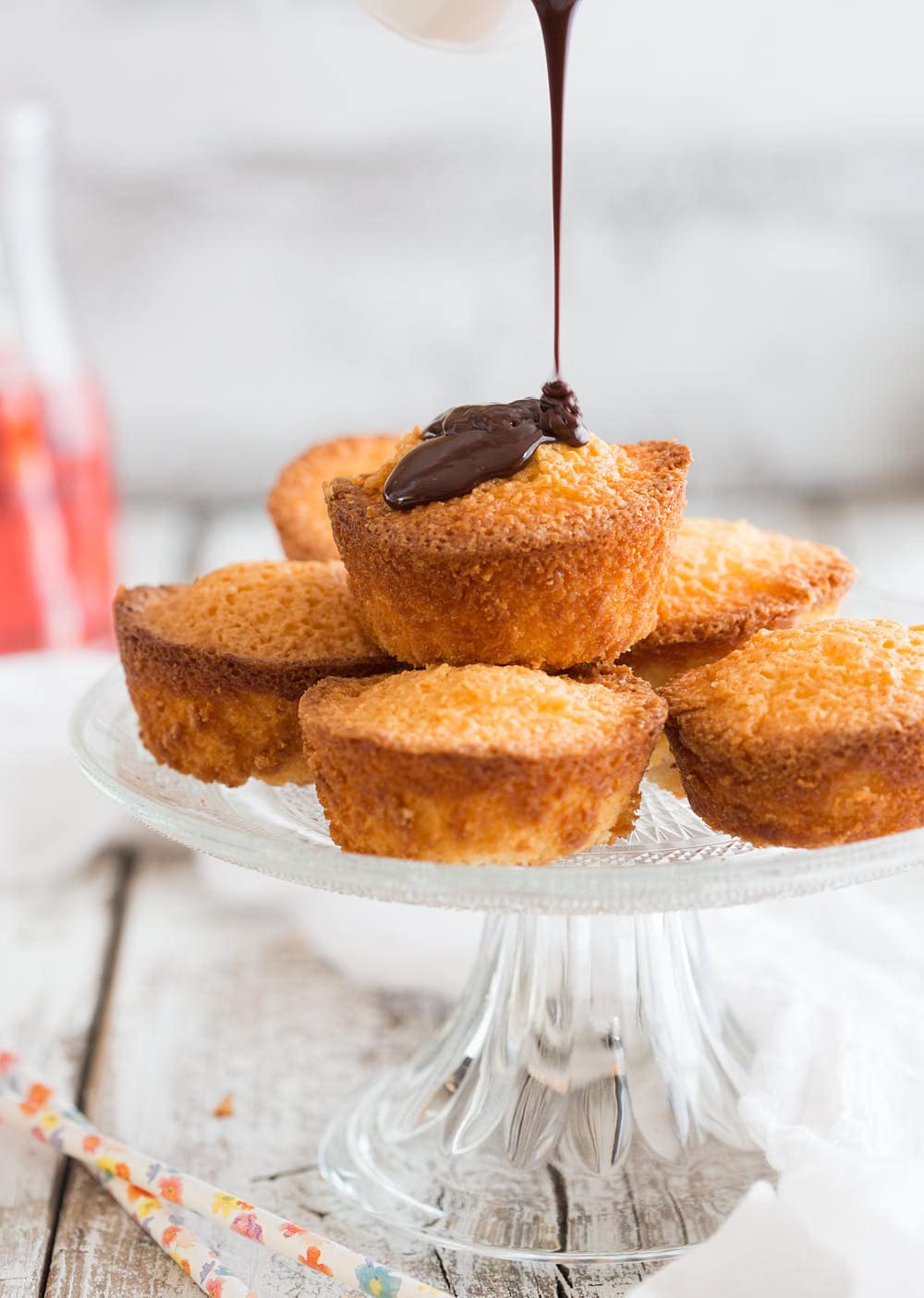 Coconut cakes with ganache