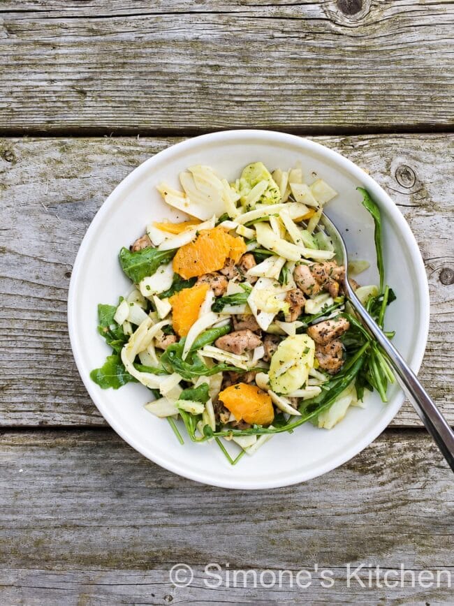 Fennel salad with chicken