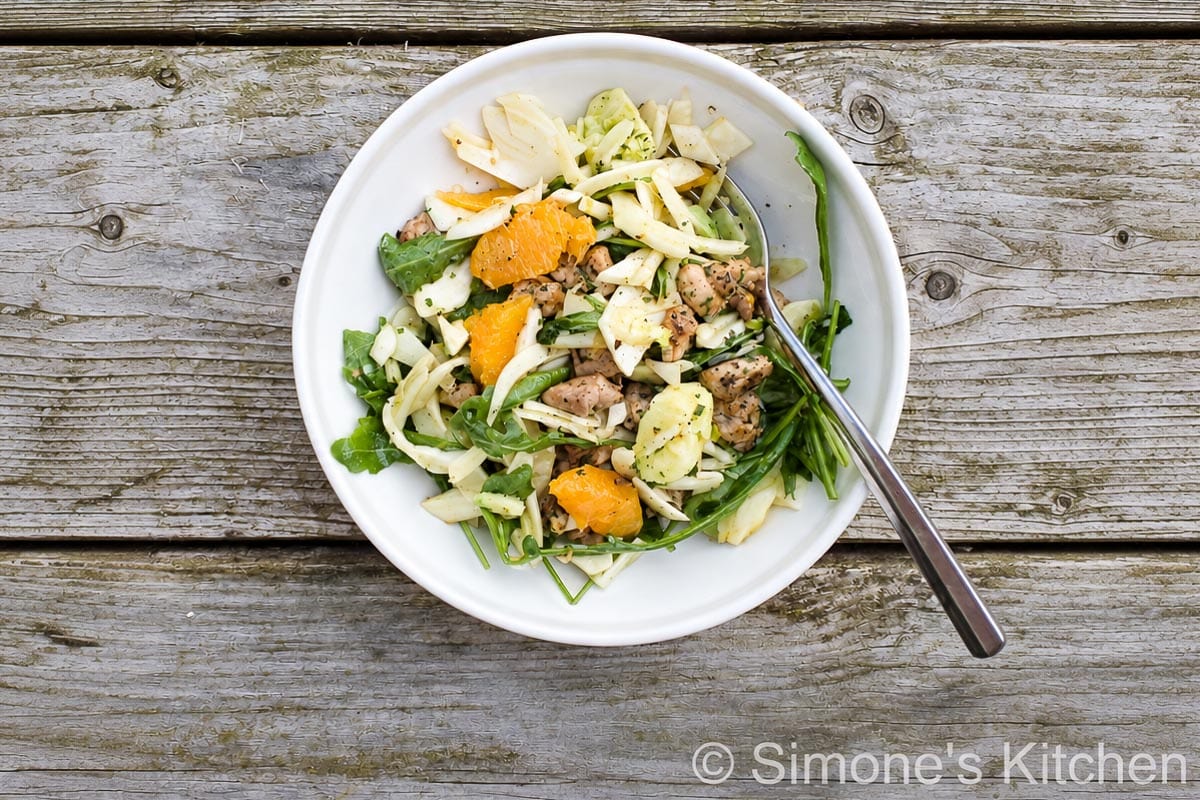 Fennel salad with chicken