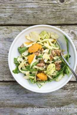 Fennel orange salad with chicken | insimoneskitchen.com
