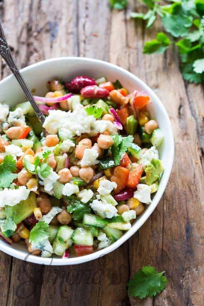 Mixed bean salad with roquefort | insimoneskitchen.com