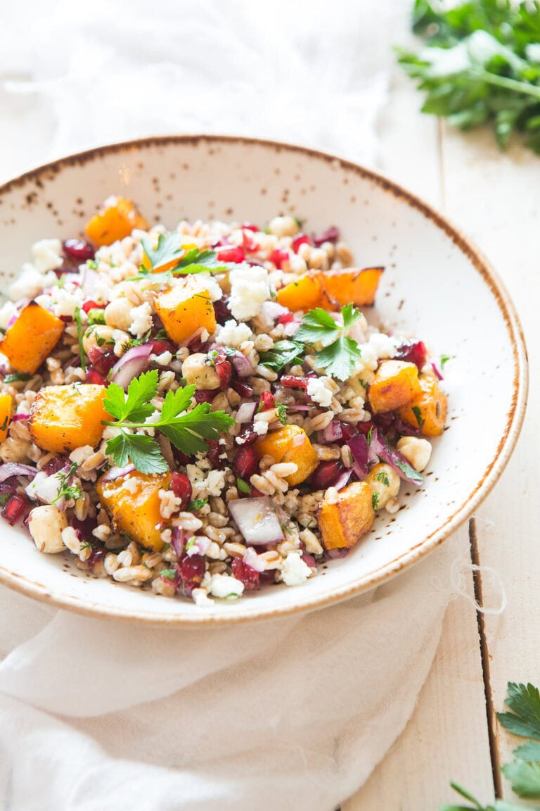 Spelt salad with roasted pumpkin