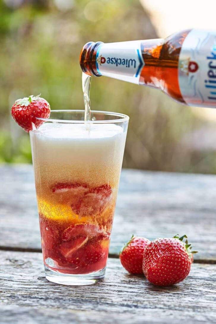 Strawberry beer cocktails