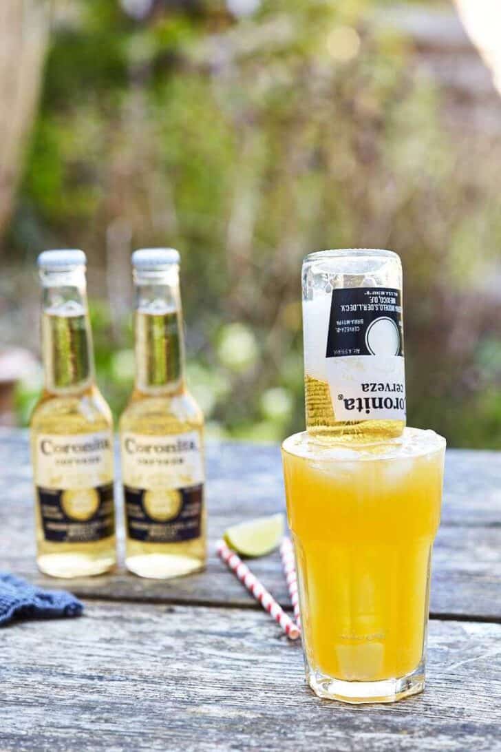 Beer cocktail with corona beer