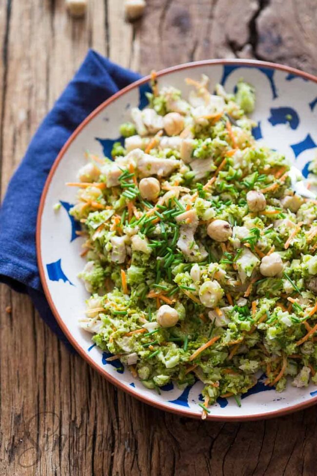 Broccoli salad with turkey and hazelnuts | insimoneskitchen.com