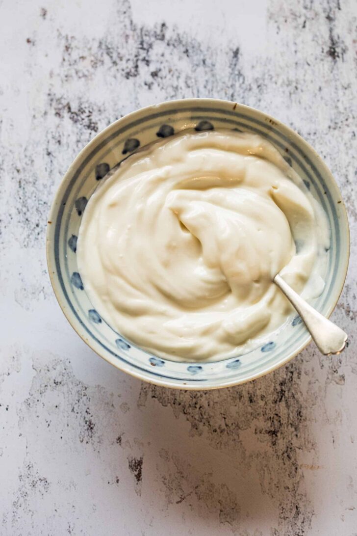 Vegan mayonnaise with soy milk
