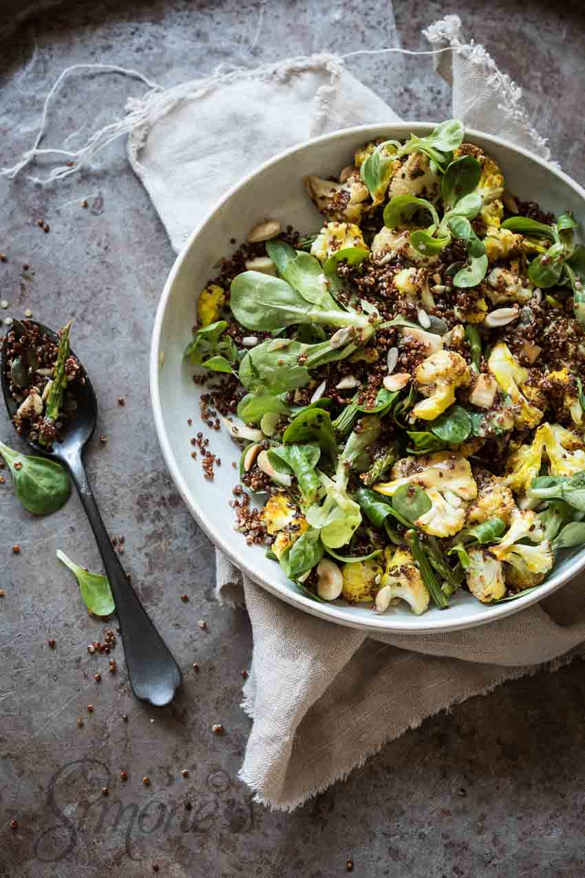 Roasted cauliflower with quinoa