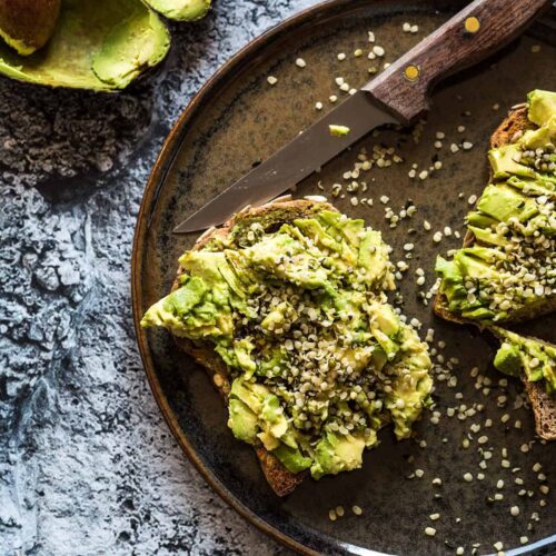avocado toast with hemp seeds