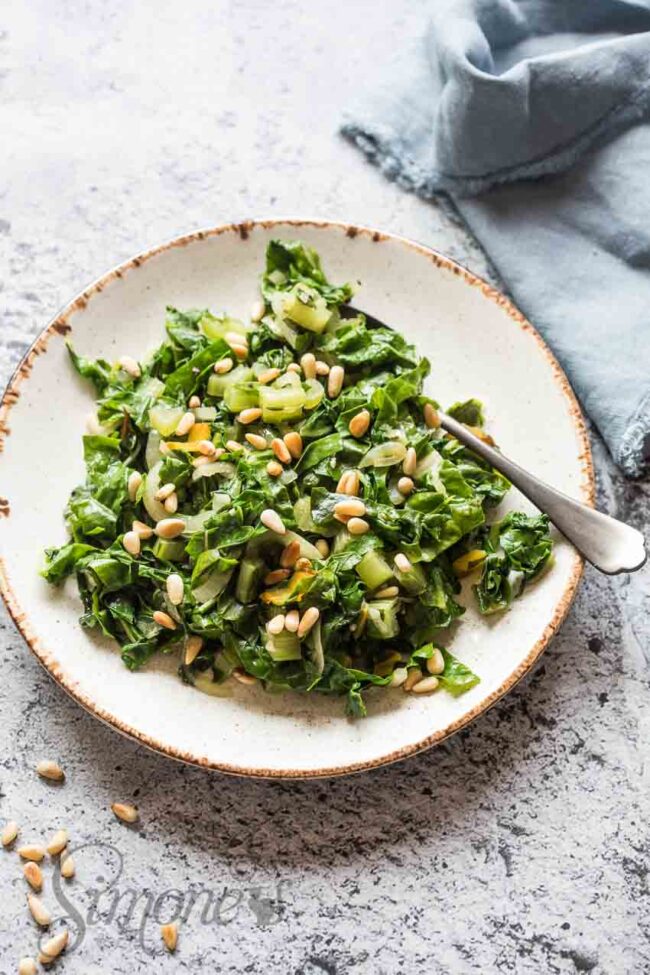 Swiss chard with garlic