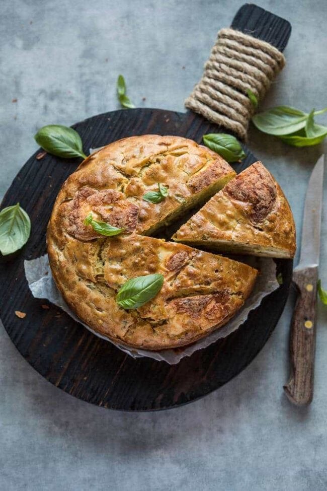 Onion cake with basil and brie | insimoneskitchen.com