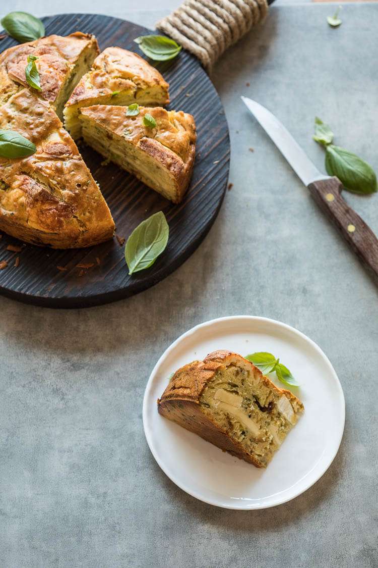 Onion cake with basil and brie | insimoneskitchen.com