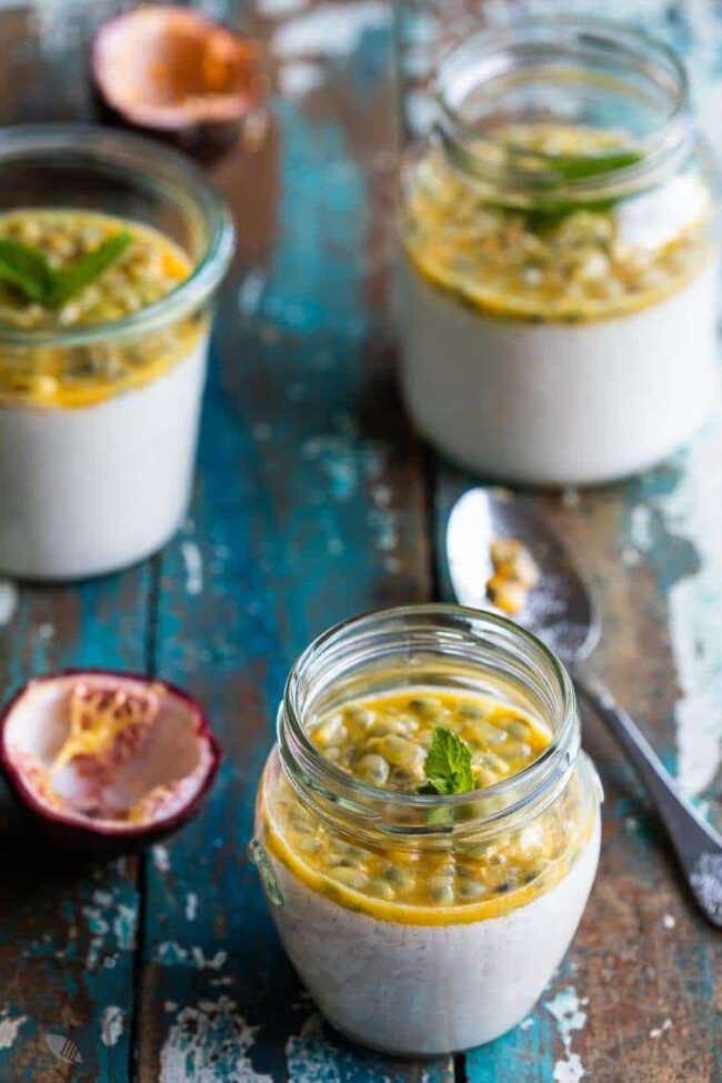 Vegan pannacotta with passion fruit | insismoneskitchen.com