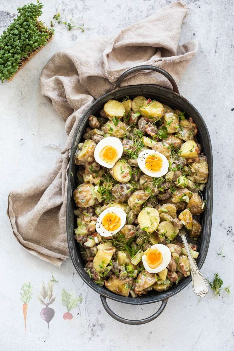 Potato salad with sausages