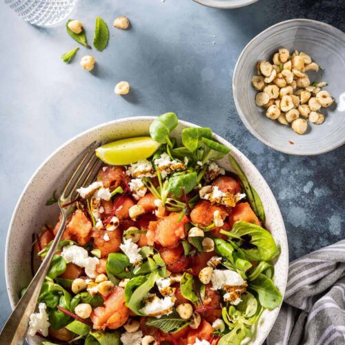 watermelon salad with feta