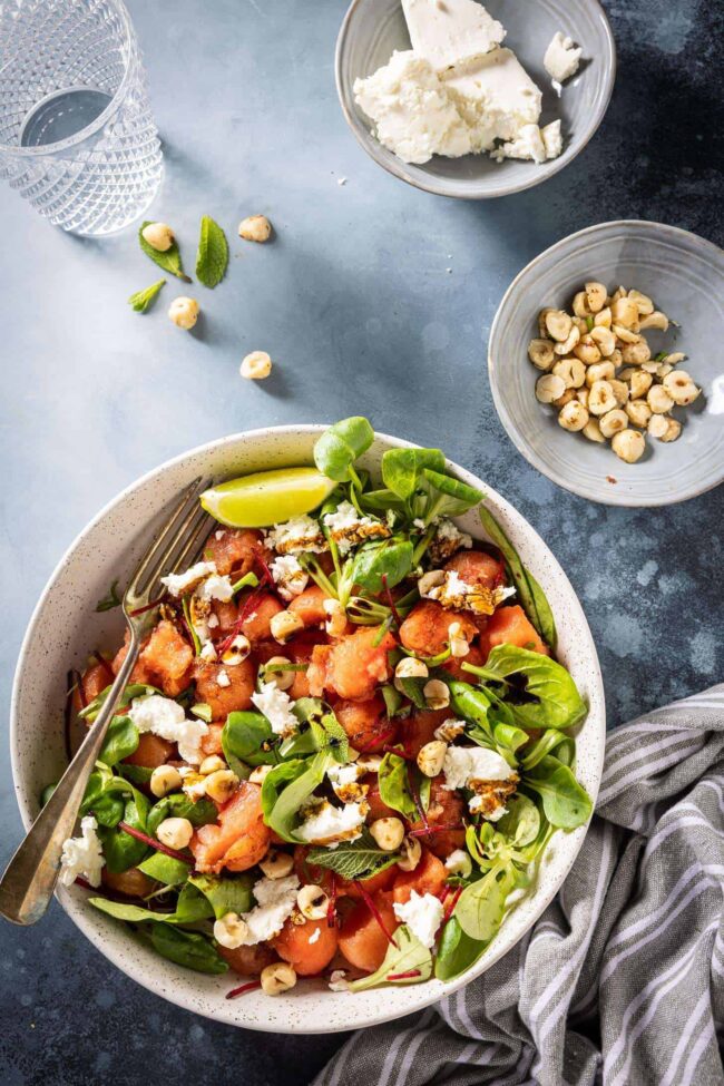 watermelon salad with feta